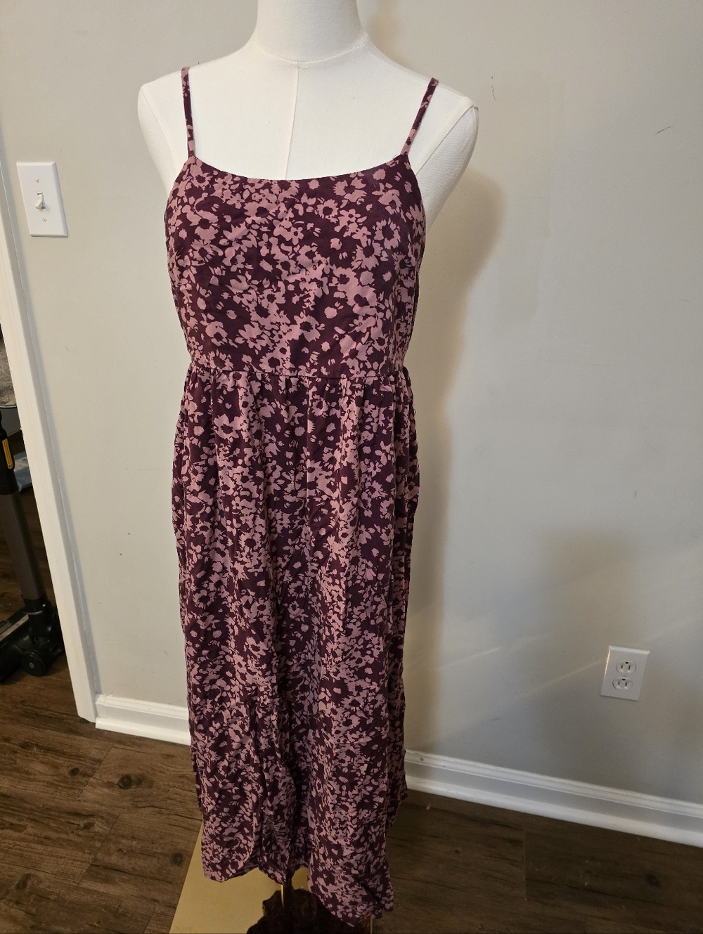 Wild Fable Sleeveless Floral Sun Dress in Plum and Purple/Pink